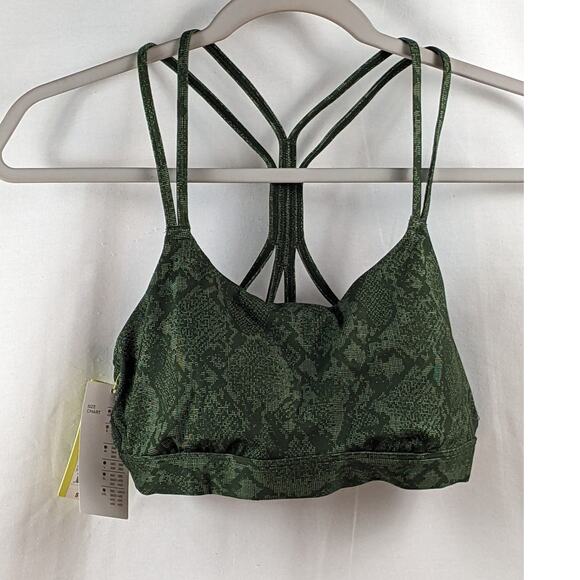 Snake‎ Print Sports Bra Light Support All in Motion Olive Green S Strappy Active - Picture 1 of 8